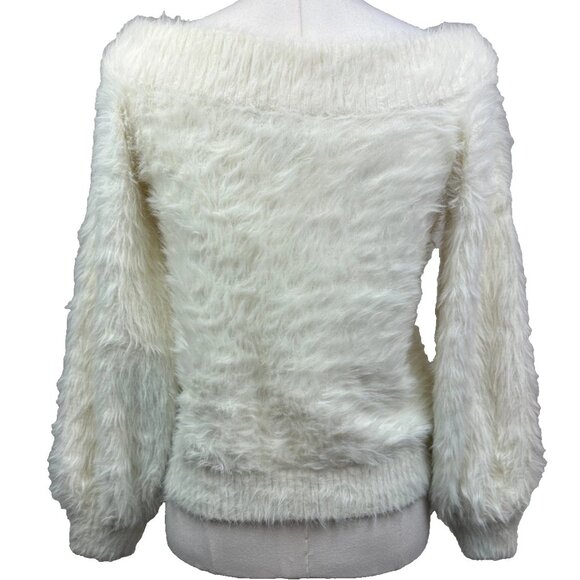๐ค Banana Republic โ Eyelash Off-Shoulder Sweater โ Cream โ Medium โ Worn 1X โจ - Picture 8 of 11